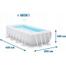 Каркасный бассейн INTEX CHEVRON PRISM FRAME 400х200х100 см, 6836 л, фильтр-насос 2006 л\ч, лестница 26780